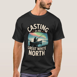 Fishing in Canada Casting in The North Canoe T-Shirt