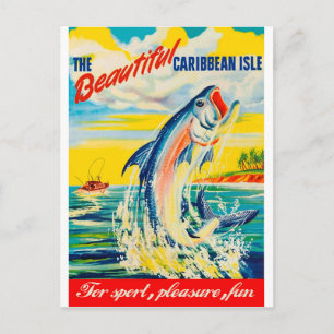 Fishing in Caribbean Isle Postcard