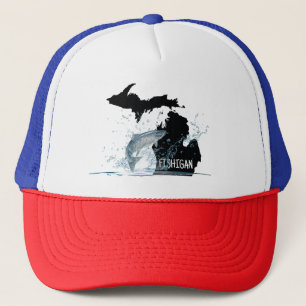 Fishing In Michigan Big Fish Trucker Hat