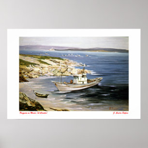 Fishing in Muxía (A Coruña) Poster