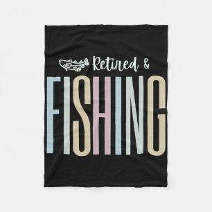 Fishing In Retirement - Tops  Fleece Blanket