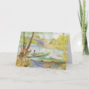 Fishing in Spring by Vincent van Gogh, Christmas Holiday Card