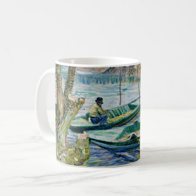 Fishing in Spring by Vincent van Gogh Coffee Mug (Front Left)