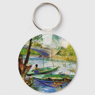 Fishing in Spring Vincent van Gogh Key Ring