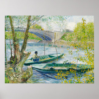 Fishing in Spring Vincent Van Gogh   Poster