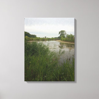 Fishing in  the country Stretched Canvas Print