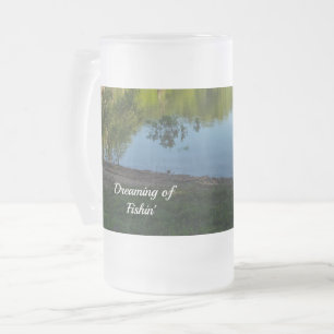 Fishing In The Morning Frosted Glass Beer Mug