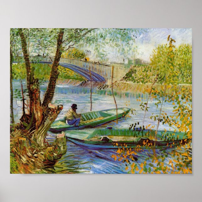 Fishing in the Spring, Van Gogh Fine Art Poster (Front)