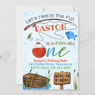 Fishing Invitation Boy Birthday Party Fish Invite