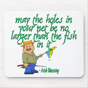Fishing Irish Blessing Mouse Mat