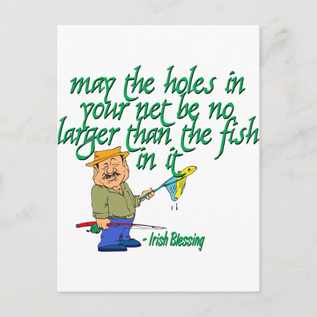 Fishing Irish Blessing Postcard (Front)