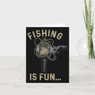 Fishing Is Fun Bird's Nest Funny 1 Card