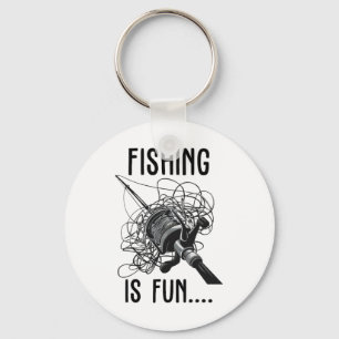 Fishing Is Fun Funny Outdoor Fishing Bird's Nest Key Ring