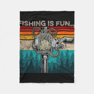 Fishing Is Fun Humour Outdoor Fishing B Pun Fisher Fleece Blanket