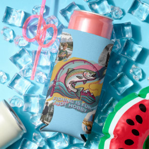 Fishing Is Fun Not Hobby Generational Fishing Gift Seltzer Can Cooler