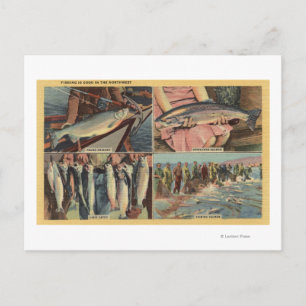 "Fishing is Good in the Northwest" - Chinook Postcard