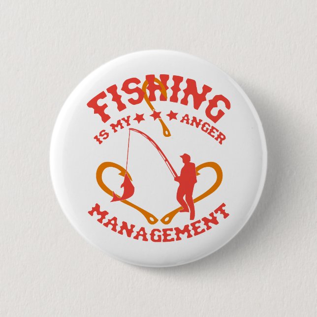 Fishing is my Anger Management 6 Cm Round Badge (Front)