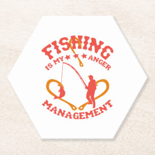 Fishing is my Anger Management Paper Coaster