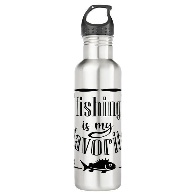 Fishing is my favourite quote  710 ml water bottle (Front)
