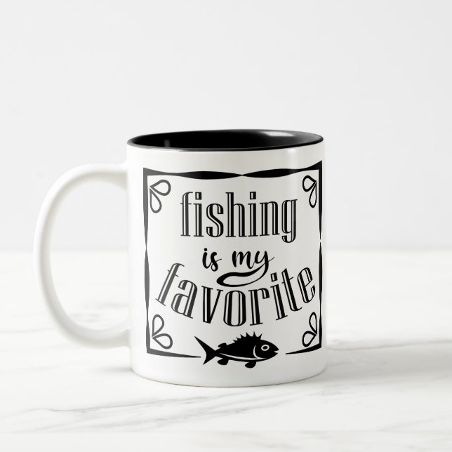 Fishing is my favourite quote coffee mug (Left)