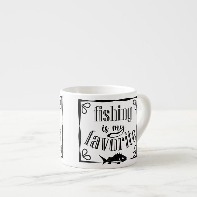 Fishing is my favourite quote  espresso cup (Front Right)