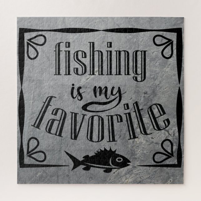 Fishing is my favourite quote  jigsaw puzzle (Vertical)