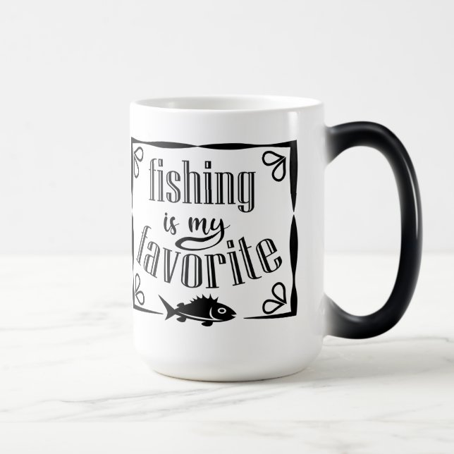 Fishing is my favourite quote  magic mug (Right)