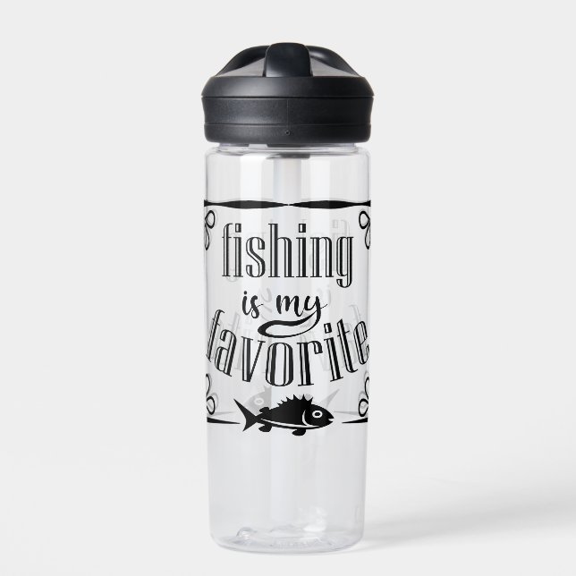 Fishing is my favourite quote  water bottle (Front)