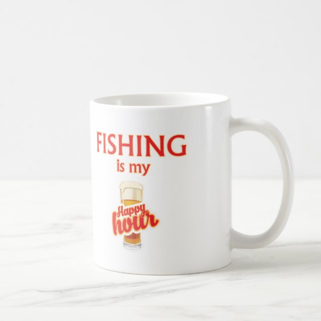 Fishing Is My Happy Hour Coffee Mug (Right)