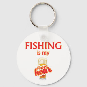 Fishing Is My Happy Hour Key Ring
