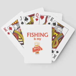 Fishing Is My Happy Hour Playing Cards
