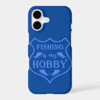 Fishing is my hobby shield quote on crest