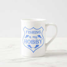 Fishing is my hobby shield quote on crest