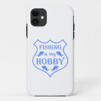 Fishing is my hobby shield quote on crest