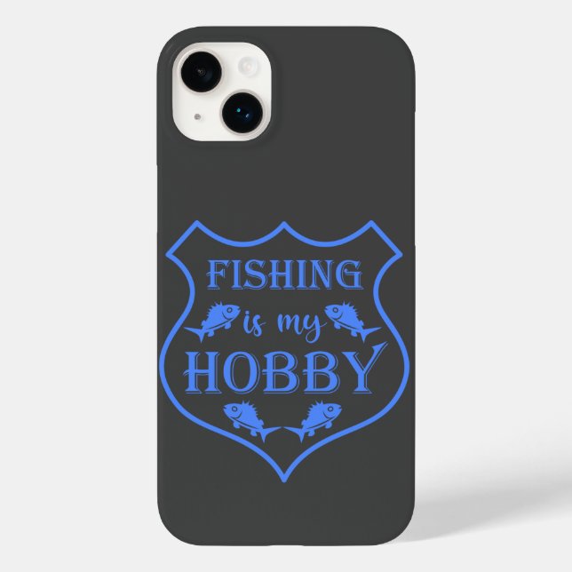 Fishing is my hobby shield quote on crest  Case-Mate iPhone case (Back)