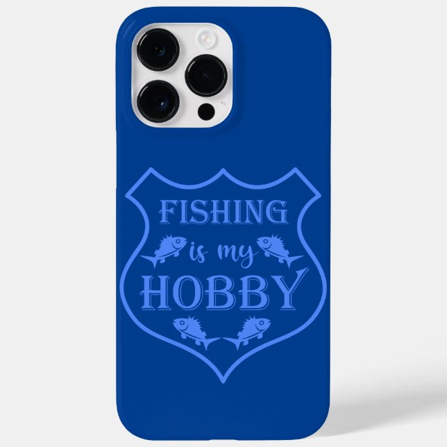 Fishing is my hobby shield quote on crest  Case-Mate iPhone case (Back)