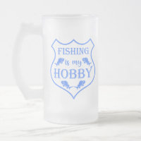 Fishing is my hobby shield quote on crest