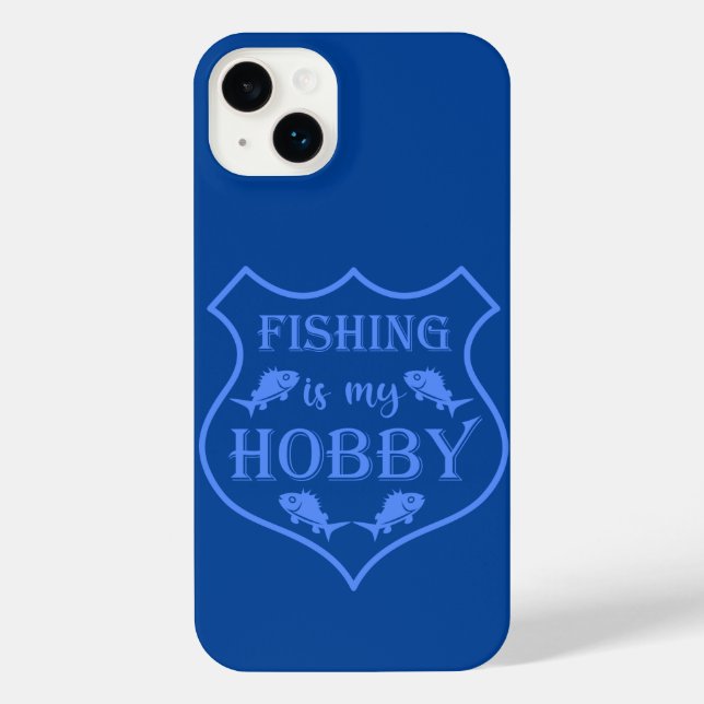 Fishing is my hobby shield quote on crest  iPhone case (Back)
