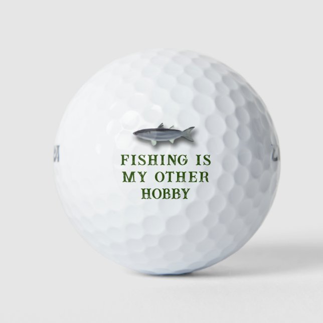 Fishing Is My Other Hobby Mullet Fish Golf Balls (Front)