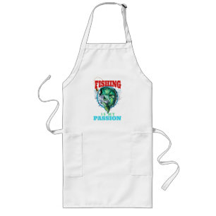 Fishing is my Passion, Vintage Fishing Gift Idea  Long Apron