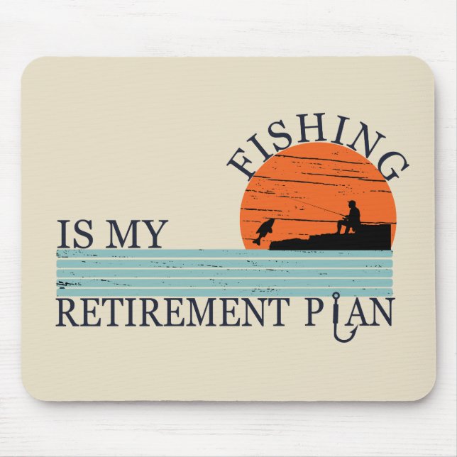 fishing is my retirement plan vintage mouse mat (Front)