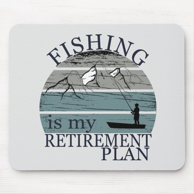 fishing is my retirement plan vintage mouse mat (Front)