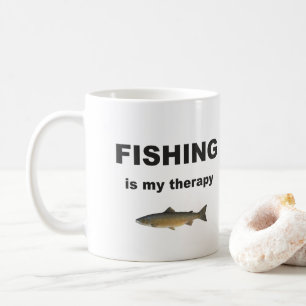 Fishing Is My Therapy, Funny Fisherman Coffee Mug