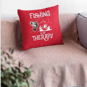 Fishing Is My Therapy Red Row Boat Cushion