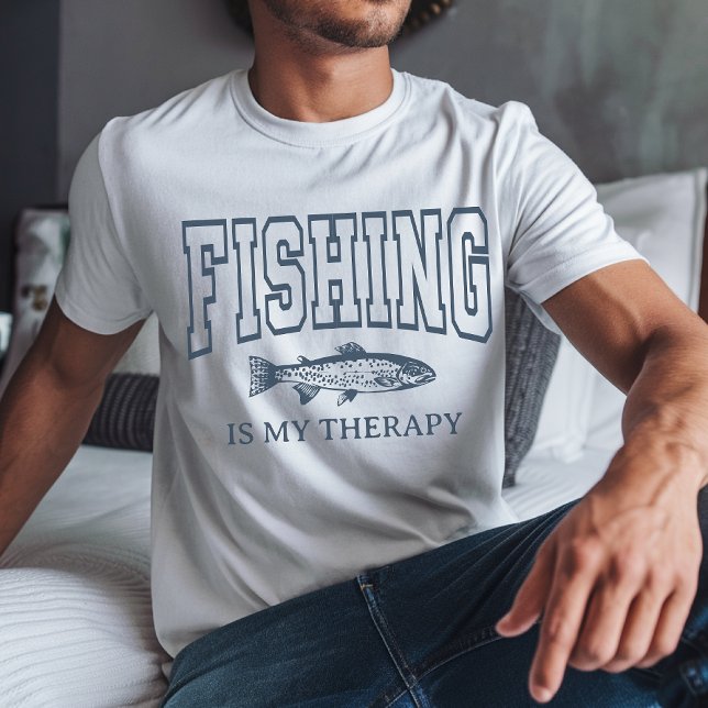 Fishing is My Therapy Shirt for Dad, Fisherman Tee (fisherman gift, fishing shirt for dad, fishing sweatshirt for men, father’s day fishing gift,)