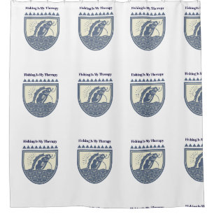 Fishing is My Therapy Shower Curtain