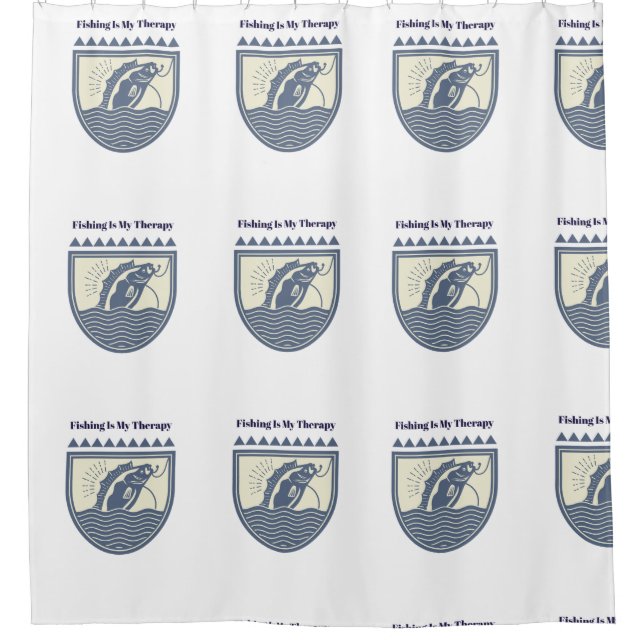 Fishing is My Therapy Shower Curtain (Front)