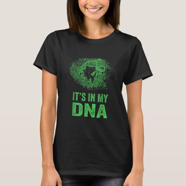 Fishing It's In My DNA Fingerprint T-Shirt (Front)