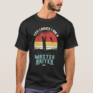 Fishing Joke I Am A Master Baiter Fisherman Retro T-Shirt