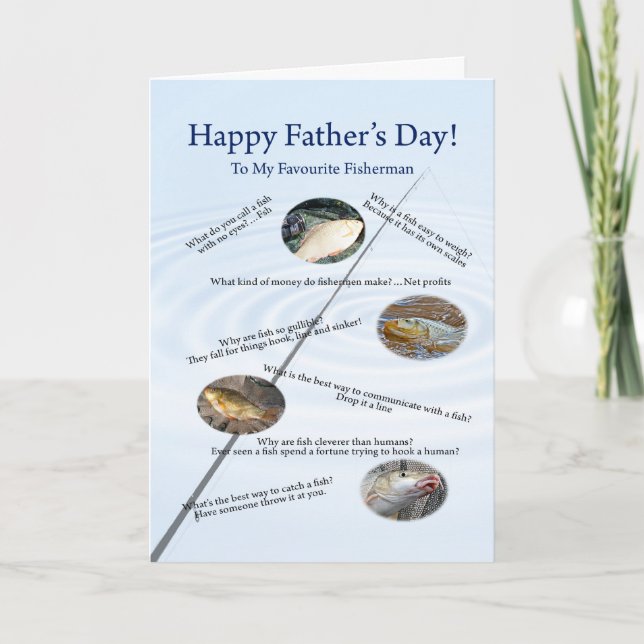 Fishing jokes fathers day card (Front)